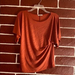 Burnt Orange Short Sleeve Blouse